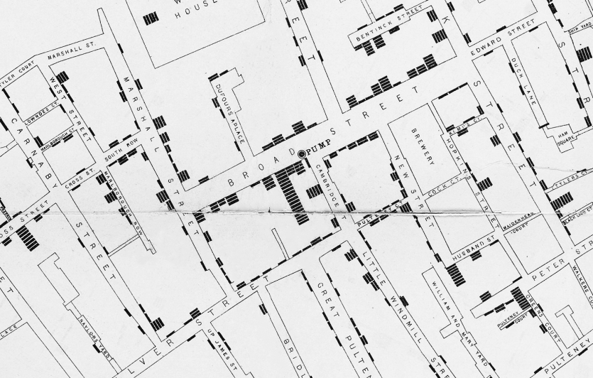 城市社区的黑白地图